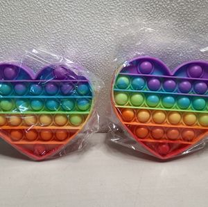 2 Pack Fidget Bubble Popper Hearts